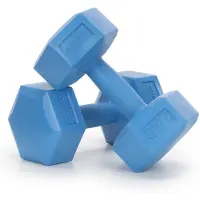 Springos 2x2,5 kg haltères hexagonaux pour exercices de fitness, poids, lot de 2, bleu