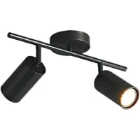 Sensahome FCMX776-A-GD Spots à poser noir - 2 flammes noir - 30x15 cm - douille GU10*3W - sans ampoules