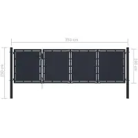 vidaXL Portail de jardin en acier 350 x 100 cm anthracite