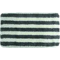 MSV Tapis de bain Microfibre SEAUVILLE 50x80cm Blanc et Gris