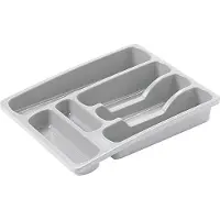 Curver Range-couverts 6 compartiments 36x29x6cm gris soft, Range-couverts, Gris
