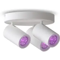 Calex Spot encastré intelligent , modèle 3 feux, forme ronde, comprenant les spots GU10, avec variateur d'intensité, de couleur blanche