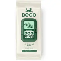 BecoPets Bamboo Dog Wipes lingettes hypoallergéniques pour chien (80 lingettes)