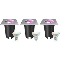 LEDVION Lot de 3 Spot LED Encastrable Exterieur IP67 4.9W 345Lm GU10 RGB
