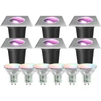 LEDVION Lot de 6 Spot LED Encastrable Exterieur IP67 4.9W 345Lm GU10 RGB
