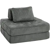 HOMCOM Fauteuil-lit 2 en 1 , canapé-lit pliable avec fonction couchage, coussins, gris