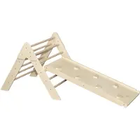 Tryco Triangle d'escalade en bois avec toboggan - Jouet Montessori pour le développement de la motricité