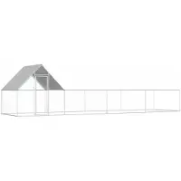 vidaXL Poulailler 8x2x2 m acier galvanisé