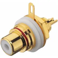 Monacor Prise RCA encastrable 2 pcs. (r/s), Connecteur audio, Rouge, Noir