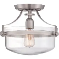 QUOIZEL Plafonnier, verre métal, lxL 33x33 cm