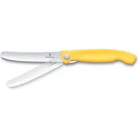 Victorinox Swiss Classic Picnic Knife 6.7838.FC1 Wavy, Yellow, couteau à légumes dentelé pliant
