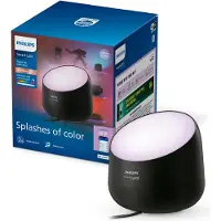 Philips Smart Lighting – Lampe À Poser Squire Lite Éclairage Couleur Et Blanc Synchronisation Musicale Effet Lécheur De Mur Noir