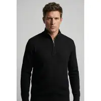 Olymp Pull Demi-Zip Laine Noir taille XL