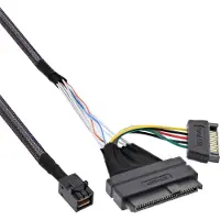 InLine 29620B - Speicherkabelkit - U.2 (SFF-8639) (S) zu SATA-Stromstecker, SFF-8643 (S) - 75cm - Schwarz (29620B)