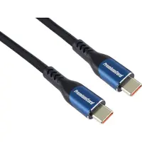 PremiumCord Câble USB-C (USB 3.2 GEN 2x2, 5A, 100W, 20 Gbit/s), 2 mètres, gaine en coton