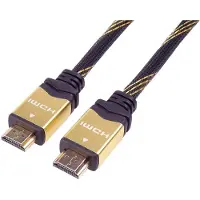PremiumCord designový câble HDMI 2.0, zlacenàkonektory (2 m), Câble vidéo, Or, Noir