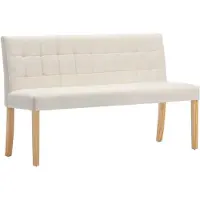 vidaXL Banc 140 cm Crème Velours