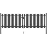 vidaXL Portail De Cl?Ture De Jardin Acier 4x1,5 M Anthracite