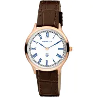 Orphelia Ladies Watch Lavardin Analogue Quartz Leather BrownRose Gold Band brownrose gold band ring, Or, Marron, Rose, Argent, (Horloge analogique, 33 mm)
