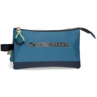 Pepe Jeans Étui à stylos Duncan, triple, bleu, 22 x 12 x 5 cm, polyester