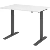 Hjh OFFICE PRO Bureau réglable en hauteur XMKA | 2 moteurs | 120-180 cm | électrique | blanc, Couleur du piètement:graphite, Dimension du plateau:120 x 80 cm