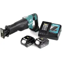 Makita DJR 187 Scie récipro sans fil 18 V, sans balai + 2x Batteries 6,0 Ah + Chargeur