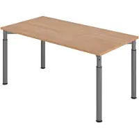 Hjh OFFICE PRO MyTable Y Schreibtisch mit Gestell Silber