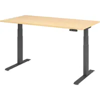 Hjh OFFICE PRO Bureau assis-debout électrique 160 x 80 cm, érable/argent