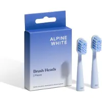 ALPINE WHITE Têtes de brosse de rechange , blanches, présentées en lot pratique de 2. Couleur : bleu. Taille unique
