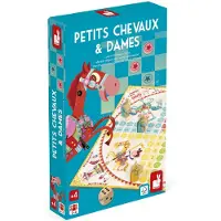 Janod Jeu classique Petits chevaux et dames