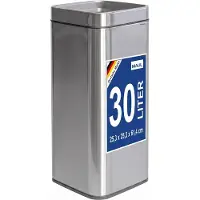 MAUL Poubelle MAULprime 30 l en acier inoxydable 25,1 x 25,1 x 60,4 cm argent