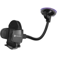 Forcell Support Voiture Smartphone Ovale Fixation à ventouse Bras long 27cm Noir