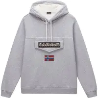 Napapijri Sweat-shirt 'Burgee Wint 4' gris chiné / orange / rouge / noir