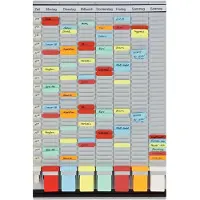 Franken Tableau à fiches T 7 jours agenda semainier, 47,4 x 78 cm, 7 supports + 1 index, 35 fentes, PV-SET3
