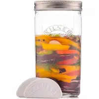 Kilner Ensemble de fermentation , 1 litre, transparent/argenté/blanc