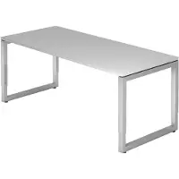 Hjh OFFICE PRO REGO 19 S - 180 x 80 Gris/Argent, réglable en hauteur