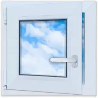 LORAC Fenêtre en PVC blanche, neuve, dimensions 50x50, côté gauche, dimensions totales 500x500 mm, double vitrage à ouvrant basculant