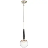 Quintiesse Suspension Marilyn, nickel poli, 1xE27x60W, verre, dimensions : 151,3 x 19,5 x 19,5 cm, IP20,