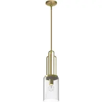 Quintiesse Elstead Kimrose Lampe à suspendre E27 Laiton naturel brossé Clair strié