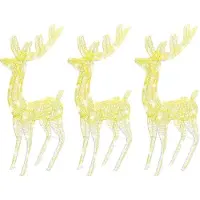 vidaXL Rennes de Noël XXL Acrylique 250 LED 3 pcs 180 cm Blanc chaud