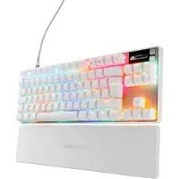 SteelSeries Clavier gaming APEX PRO TKL Blanc, génération 3, avec technologie OmniPoint 3.0 analogique magnétique