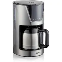 Cloer Machine à café filtre avec thermos isolant, modèle 5258, en acier inoxydable, couleur noire