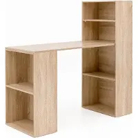 Wohnling Bureau WL5.693 avec étagère 120 x 120 x 53 cm bois Sonoma