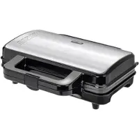 MPM Appareil à Sandwichs pour 2 Sandwiches 4 en Forme de Triangle Antiadhésif MOP-20M 900 Noir/Argent