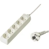 PremiumCord PP5-02, 2 m, 5 sortie(s) CA, Type E - F, Blanc, 250 V, 10 A