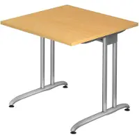 Hjh OFFICE PRO BS08 Schreibtisch buche quadratisch