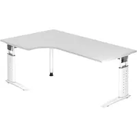 Hjh OFFICE PRO US82 höhenverstellbarer Schreibtisch weiß L-Form