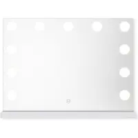 Sensahome Vanity Mirror Pro - Miroir de maquillage hollywoodien avec 15 ampoules LED à intensité variable, 3 modes d'éclairage, 80 x 60 cm - Blanc