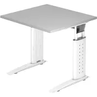 Hjh OFFICE PRO UNDA 8 W - 80 x 80, réglable en hauteur, gris/blanc