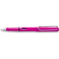 Lamy Safari Pink Left Hand Medium Lh Line Thickness Fountain Pen Noir,Rose Enfants